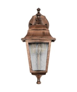 GLOBOSTAR® SOLME 203-0216 Vintage Φωτιστικό Τοίχου – Απλίκα με Ντουί 1 x E27 AC 220-240V IP44 – Χάλκινο – Μ15 x Π20 x Υ35cm