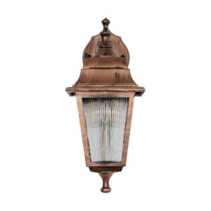 GLOBOSTAR® SOLME 203-0216 Vintage Φωτιστικό Τοίχου – Απλίκα με Ντουί 1 x E27 AC 220-240V IP44 – Χάλκινο – Μ15 x Π20 x Υ35cm