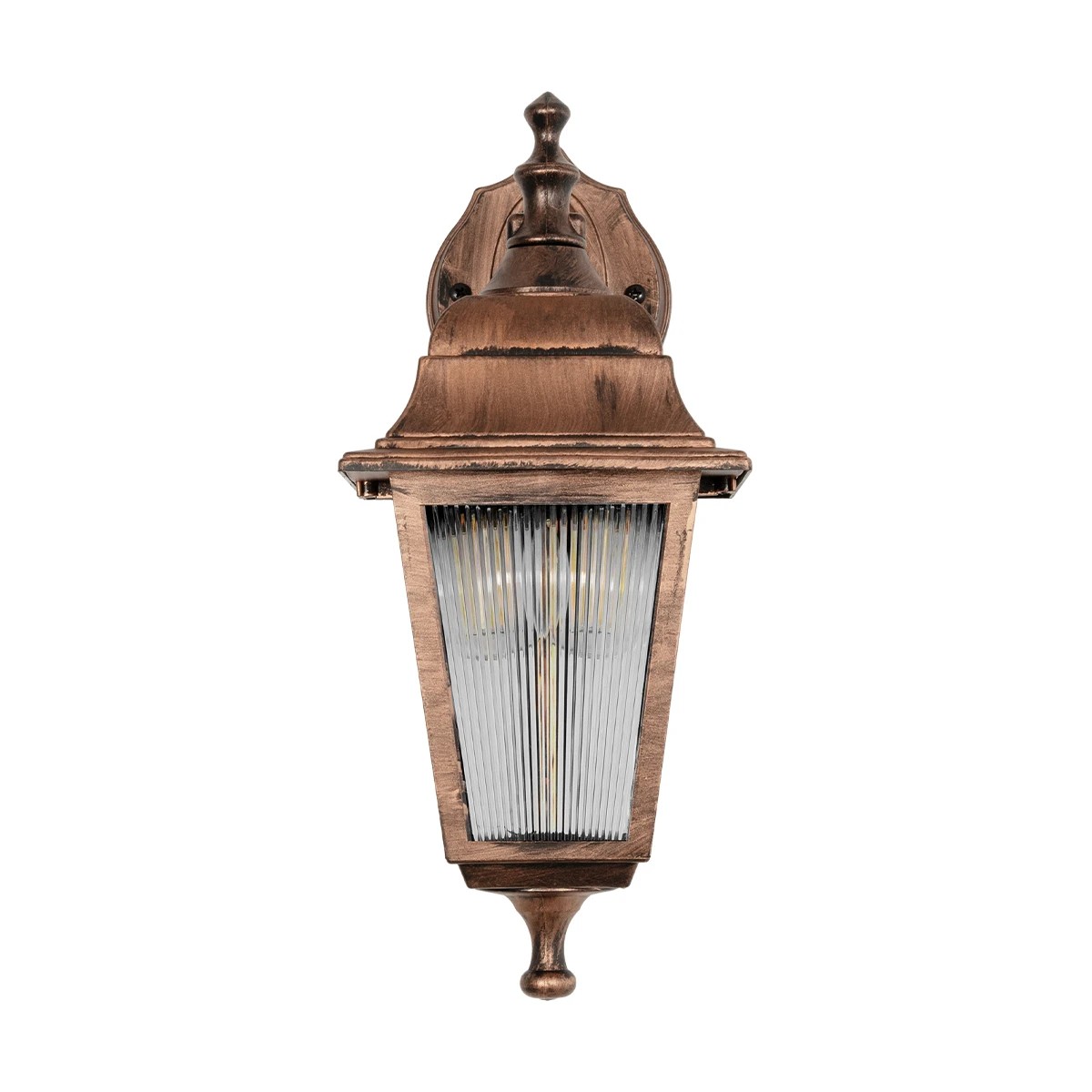 GLOBOSTAR® SOLME 203-0216 Vintage Φωτιστικό Τοίχου – Απλίκα με Ντουί 1 x E27 AC 220-240V IP44 – Χάλκινο – Μ15 x Π20 x Υ35cm