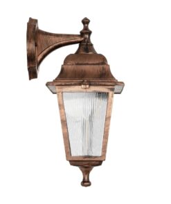 GLOBOSTAR® SOLME 203-0216 Vintage Φωτιστικό Τοίχου – Απλίκα με Ντουί 1 x E27 AC 220-240V IP44 – Χάλκινο – Μ15 x Π20 x Υ35cm