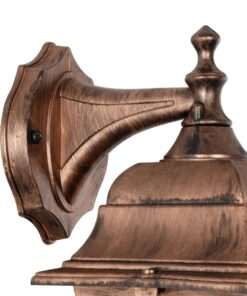 GLOBOSTAR® SOLME 203-0216 Vintage Φωτιστικό Τοίχου – Απλίκα με Ντουί 1 x E27 AC 220-240V IP44 – Χάλκινο – Μ15 x Π20 x Υ35cm