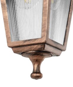 GLOBOSTAR® SOLME 203-0216 Vintage Φωτιστικό Τοίχου – Απλίκα με Ντουί 1 x E27 AC 220-240V IP44 – Χάλκινο – Μ15 x Π20 x Υ35cm