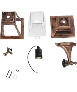 GLOBOSTAR® SOLME 203-0216 Vintage Φωτιστικό Τοίχου – Απλίκα με Ντουί 1 x E27 AC 220-240V IP44 – Χάλκινο – Μ15 x Π20 x Υ35cm