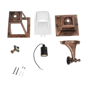 GLOBOSTAR® SOLME 203-0216 Vintage Φωτιστικό Τοίχου – Απλίκα με Ντουί 1 x E27 AC 220-240V IP44 – Χάλκινο – Μ15 x Π20 x Υ35cm