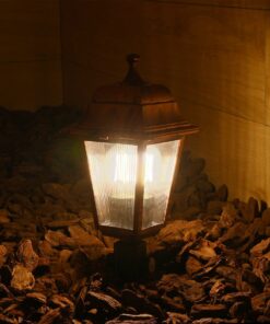 GloboStar® SOLME 203-0218 Vintage Καρφωτό Φωτιστικό Φαναράκι Μονόφωτο 1 x E27 IP44 Χάλκινο & Διάφανο Πλαστικό – Μ22 x Π22 x Υ35cm