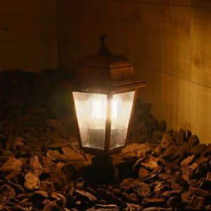 GloboStar® SOLME 203-0218 Vintage Καρφωτό Φωτιστικό Φαναράκι Μονόφωτο 1 x E27 IP44 Χάλκινο & Διάφανο Πλαστικό – Μ22 x Π22 x Υ35cm