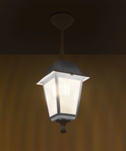 GLOBOSTAR® SOLME 203-0219 Vintage Φωτιστικό Οροφής με Ντουί 1 x E27 AC 220-240V IP44 – Λευκό – Μ15 x Π15 x Υ27cm