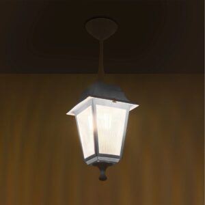 GLOBOSTAR® SOLME 203-0219 Vintage Φωτιστικό Οροφής με Ντουί 1 x E27 AC 220-240V IP44 – Λευκό – Μ15 x Π15 x Υ27cm