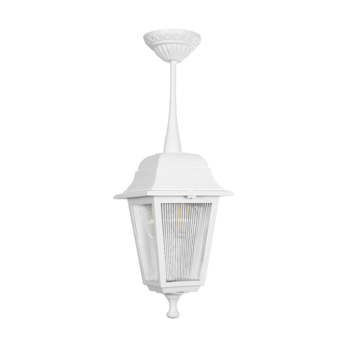 GLOBOSTAR® SOLME 203-0219 Vintage Φωτιστικό Οροφής με Ντουί 1 x E27 AC 220-240V IP44 – Λευκό – Μ15 x Π15 x Υ27cm