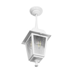 GLOBOSTAR® SOLME 203-0219 Vintage Φωτιστικό Οροφής με Ντουί 1 x E27 AC 220-240V IP44 – Λευκό – Μ15 x Π15 x Υ27cm