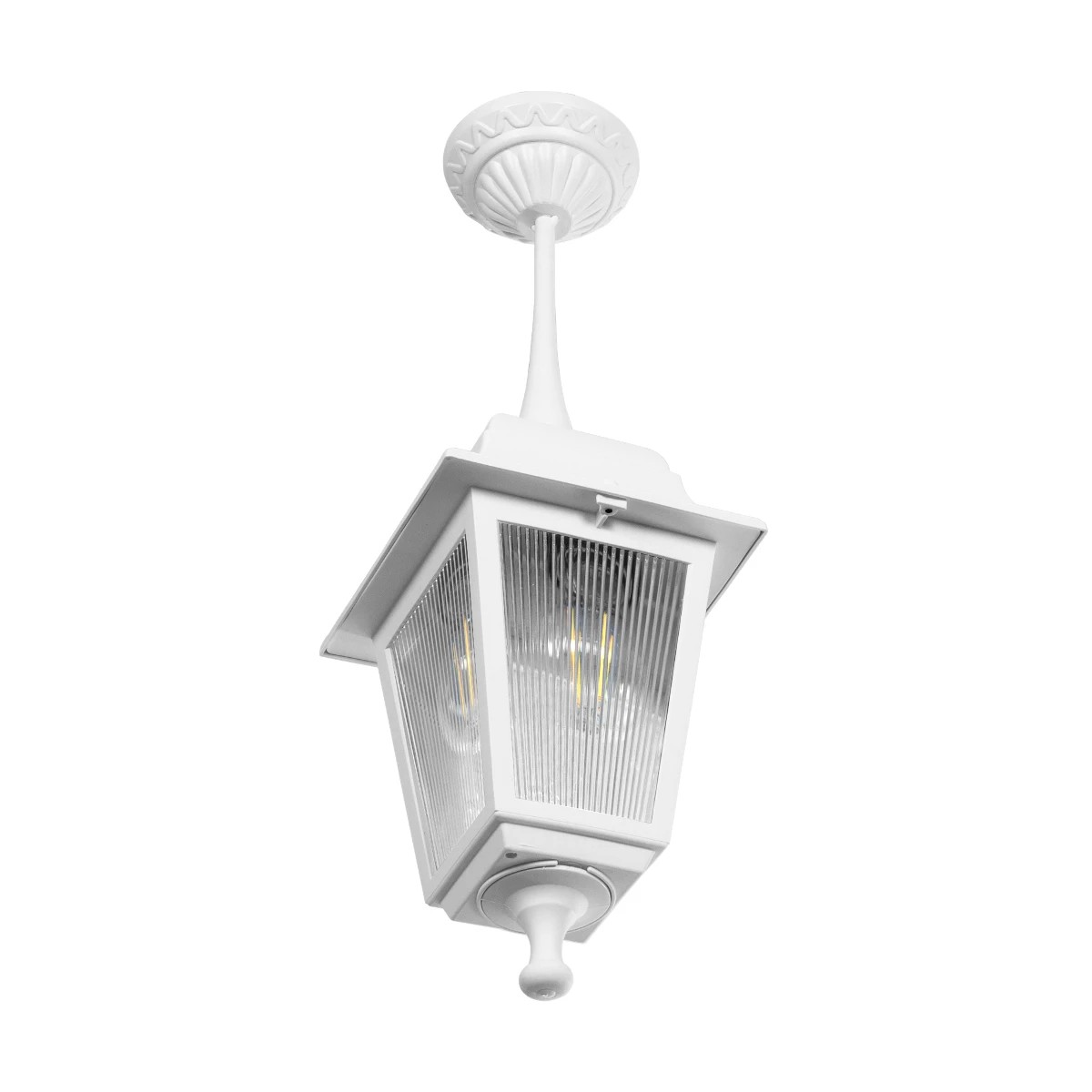 GLOBOSTAR® SOLME 203-0219 Vintage Φωτιστικό Οροφής με Ντουί 1 x E27 AC 220-240V IP44 – Λευκό – Μ15 x Π15 x Υ27cm