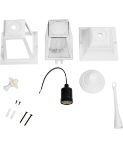 GLOBOSTAR® SOLME 203-0219 Vintage Φωτιστικό Οροφής με Ντουί 1 x E27 AC 220-240V IP44 – Λευκό – Μ15 x Π15 x Υ27cm