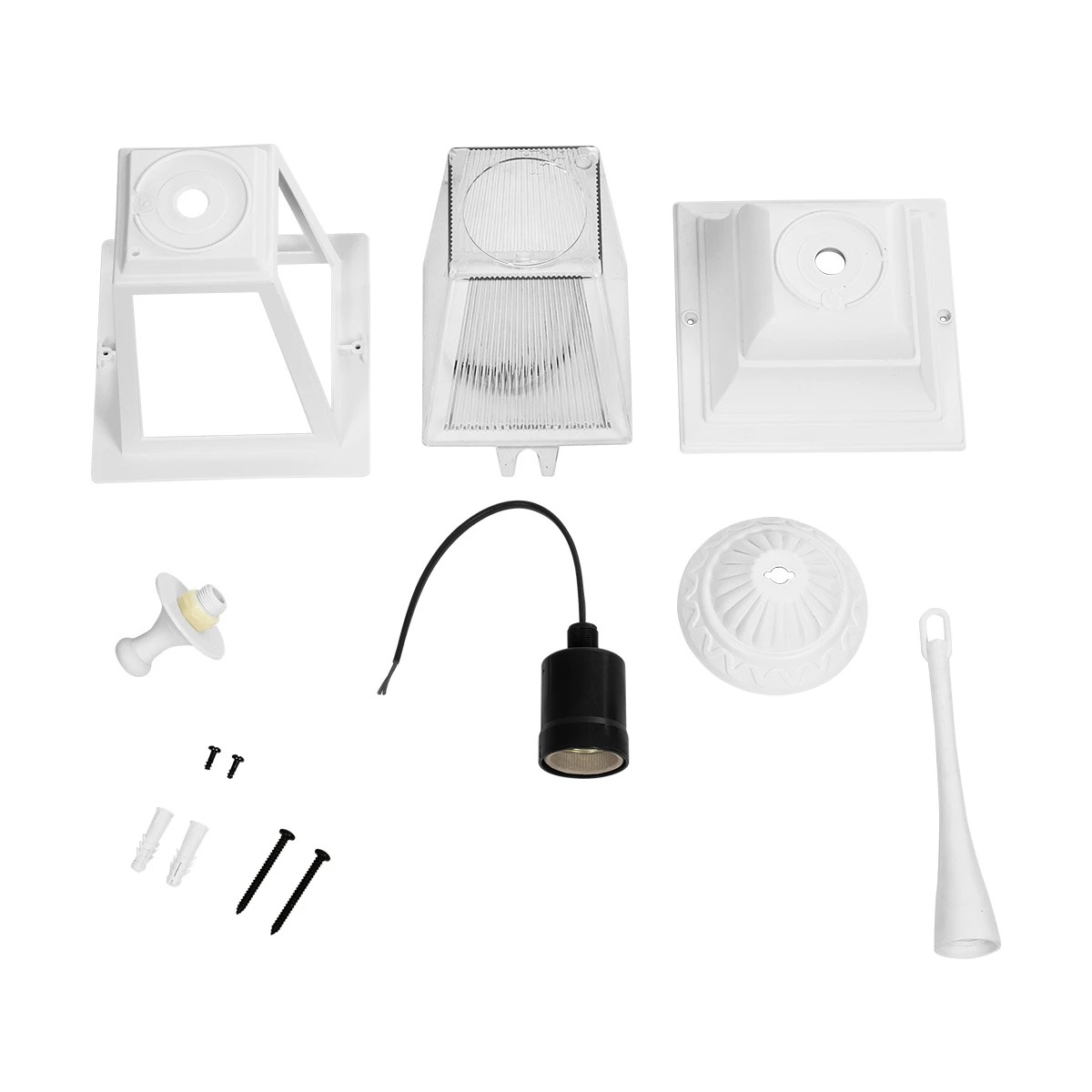 GLOBOSTAR® SOLME 203-0219 Vintage Φωτιστικό Οροφής με Ντουί 1 x E27 AC 220-240V IP44 – Λευκό – Μ15 x Π15 x Υ27cm