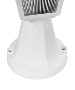 GloboStar® SOLME 203-0220 Vintage Επιδαπέδιο Φωτιστικό Φαναράκι Μονόφωτο 1 x E27 IP44 Λευκό & Διάφανο Πλαστικό – Μ22 x Π22 x Υ40cm