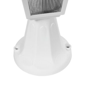 GloboStar® SOLME 203-0220 Vintage Επιδαπέδιο Φωτιστικό Φαναράκι Μονόφωτο 1 x E27 IP44 Λευκό & Διάφανο Πλαστικό – Μ22 x Π22 x Υ40cm