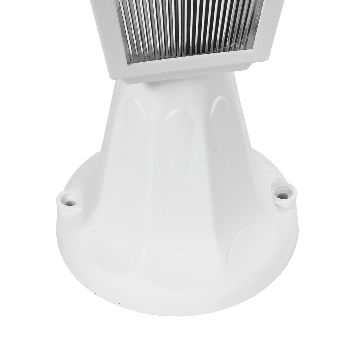 GloboStar® SOLME 203-0220 Vintage Επιδαπέδιο Φωτιστικό Φαναράκι Μονόφωτο 1 x E27 IP44 Λευκό & Διάφανο Πλαστικό – Μ22 x Π22 x Υ40cm