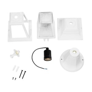 GloboStar® SOLME 203-0220 Vintage Επιδαπέδιο Φωτιστικό Φαναράκι Μονόφωτο 1 x E27 IP44 Λευκό & Διάφανο Πλαστικό – Μ22 x Π22 x Υ40cm