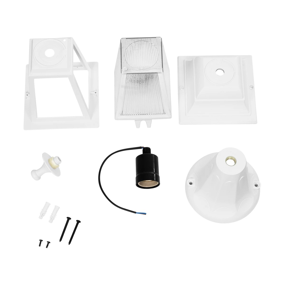 GloboStar® SOLME 203-0220 Vintage Επιδαπέδιο Φωτιστικό Φαναράκι Μονόφωτο 1 x E27 IP44 Λευκό & Διάφανο Πλαστικό – Μ22 x Π22 x Υ40cm