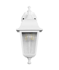 GLOBOSTAR® SOLME 203-0221 Vintage Φωτιστικό Τοίχου – Απλίκα με Ντουί 1 x E27 AC 220-240V IP44 – Λευκό – Μ15 x Π20 x Υ35cm