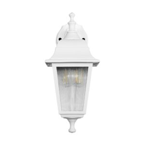 GLOBOSTAR® SOLME 203-0221 Vintage Φωτιστικό Τοίχου – Απλίκα με Ντουί 1 x E27 AC 220-240V IP44 – Λευκό – Μ15 x Π20 x Υ35cm