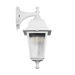 GLOBOSTAR® SOLME 203-0221 Vintage Φωτιστικό Τοίχου – Απλίκα με Ντουί 1 x E27 AC 220-240V IP44 – Λευκό – Μ15 x Π20 x Υ35cm