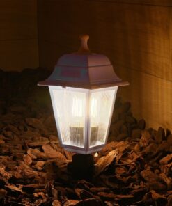 GloboStar® SOLME 203-0223 Vintage Καρφωτό Φωτιστικό Φαναράκι Μονόφωτο 1 x E27 IP44 Λευκό & Διάφανο Πλαστικό – Μ22 x Π22 x Υ35cm