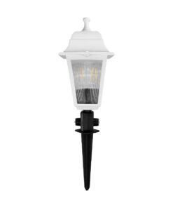 GloboStar® SOLME 203-0223 Vintage Καρφωτό Φωτιστικό Φαναράκι Μονόφωτο 1 x E27 IP44 Λευκό & Διάφανο Πλαστικό – Μ22 x Π22 x Υ35cm