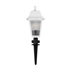 GloboStar® SOLME 203-0223 Vintage Καρφωτό Φωτιστικό Φαναράκι Μονόφωτο 1 x E27 IP44 Λευκό & Διάφανο Πλαστικό – Μ22 x Π22 x Υ35cm