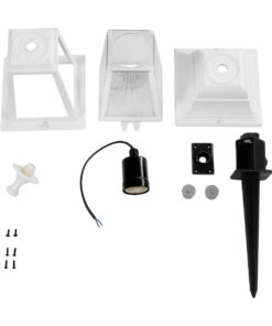 GloboStar® SOLME 203-0223 Vintage Καρφωτό Φωτιστικό Φαναράκι Μονόφωτο 1 x E27 IP44 Λευκό & Διάφανο Πλαστικό – Μ22 x Π22 x Υ35cm