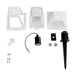 GloboStar® SOLME 203-0223 Vintage Καρφωτό Φωτιστικό Φαναράκι Μονόφωτο 1 x E27 IP44 Λευκό & Διάφανο Πλαστικό – Μ22 x Π22 x Υ35cm