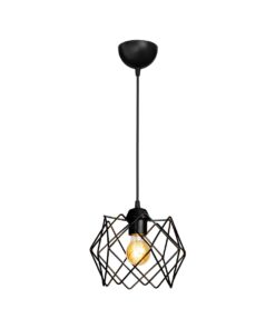 GLOBOSTAR® VORTEX 203-0277 Μοντέρνο Κρεμαστό Φωτιστικό Οροφής με Ντουί 1 x E27 AC 220-240V IP20 – Μαύρο – Μ23.5 x Π23.5 x Υ20cm