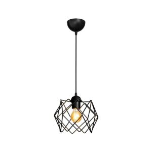 GLOBOSTAR® VORTEX 203-0277 Μοντέρνο Κρεμαστό Φωτιστικό Οροφής με Ντουί 1 x E27 AC 220-240V IP20 – Μαύρο – Μ23.5 x Π23.5 x Υ20cm