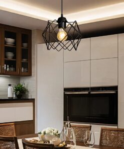 GLOBOSTAR® VORTEX 203-0277 Μοντέρνο Κρεμαστό Φωτιστικό Οροφής με Ντουί 1 x E27 AC 220-240V IP20 – Μαύρο – Μ23.5 x Π23.5 x Υ20cm