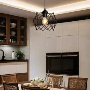 GLOBOSTAR® VORTEX 203-0277 Μοντέρνο Κρεμαστό Φωτιστικό Οροφής με Ντουί 1 x E27 AC 220-240V IP20 – Μαύρο – Μ23.5 x Π23.5 x Υ20cm