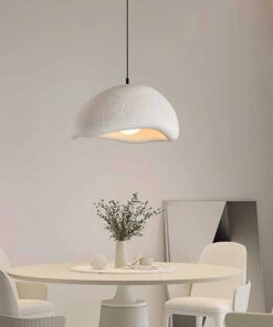 GLOBOSTAR® STONE 204-0176 Μοντέρνο Κρεμαστό Φωτιστικό Οροφής με Ντουί 1 x E27 AC 220-240V IP20 – Λευκό – Μ31.5 x Π35 x Υ26cm