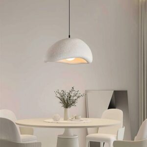 GLOBOSTAR® STONE 204-0176 Μοντέρνο Κρεμαστό Φωτιστικό Οροφής με Ντουί 1 x E27 AC 220-240V IP20 – Λευκό – Μ31.5 x Π35 x Υ26cm