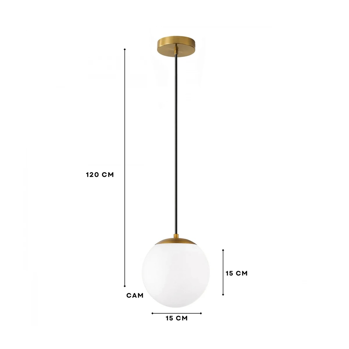 GLOBOSTAR® GLOBIDIO 204-0195 Μοντέρνο Κρεμαστό Φωτιστικό Οροφής με Ντουί 1 x E27 AC 220-240V IP20 – Χρύσο & Λευκό – Μ15 x Π15 x Υ15cm