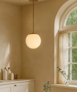 GLOBOSTAR® GLOBIDIO 204-0195 Μοντέρνο Κρεμαστό Φωτιστικό Οροφής με Ντουί 1 x E27 AC 220-240V IP20 – Χρύσο & Λευκό – Μ15 x Π15 x Υ15cm