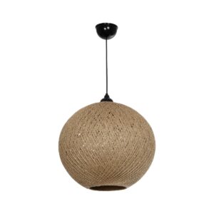 GLOBOSTAR® SOLEI 205-0001 Boho Κρεμαστό Φωτιστικό Οροφής με Ντουί 1 x E27 AC 220-240V IP20 – Μπεζ – M40 x Π40 x Υ36cm