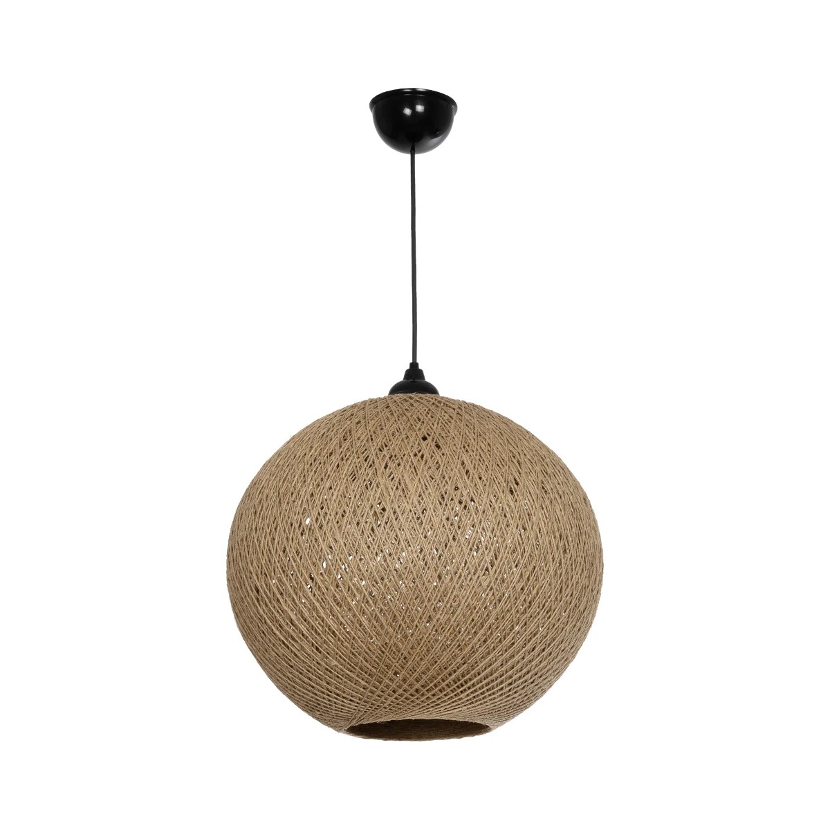 GLOBOSTAR® SOLEI 205-0001 Boho Κρεμαστό Φωτιστικό Οροφής με Ντουί 1 x E27 AC 220-240V IP20 – Μπεζ – M40 x Π40 x Υ36cm