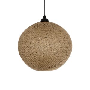 GLOBOSTAR® SOLEI 205-0001 Boho Κρεμαστό Φωτιστικό Οροφής με Ντουί 1 x E27 AC 220-240V IP20 – Μπεζ – M40 x Π40 x Υ36cm