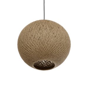 GLOBOSTAR® SOLEI 205-0001 Boho Κρεμαστό Φωτιστικό Οροφής με Ντουί 1 x E27 AC 220-240V IP20 – Μπεζ – M40 x Π40 x Υ36cm