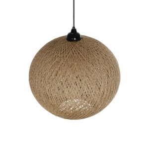 GLOBOSTAR® SOLEI 205-0001 Boho Κρεμαστό Φωτιστικό Οροφής με Ντουί 1 x E27 AC 220-240V IP20 – Μπεζ – M40 x Π40 x Υ36cm