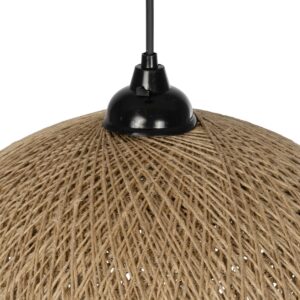 GLOBOSTAR® SOLEI 205-0001 Boho Κρεμαστό Φωτιστικό Οροφής με Ντουί 1 x E27 AC 220-240V IP20 – Μπεζ – M40 x Π40 x Υ36cm