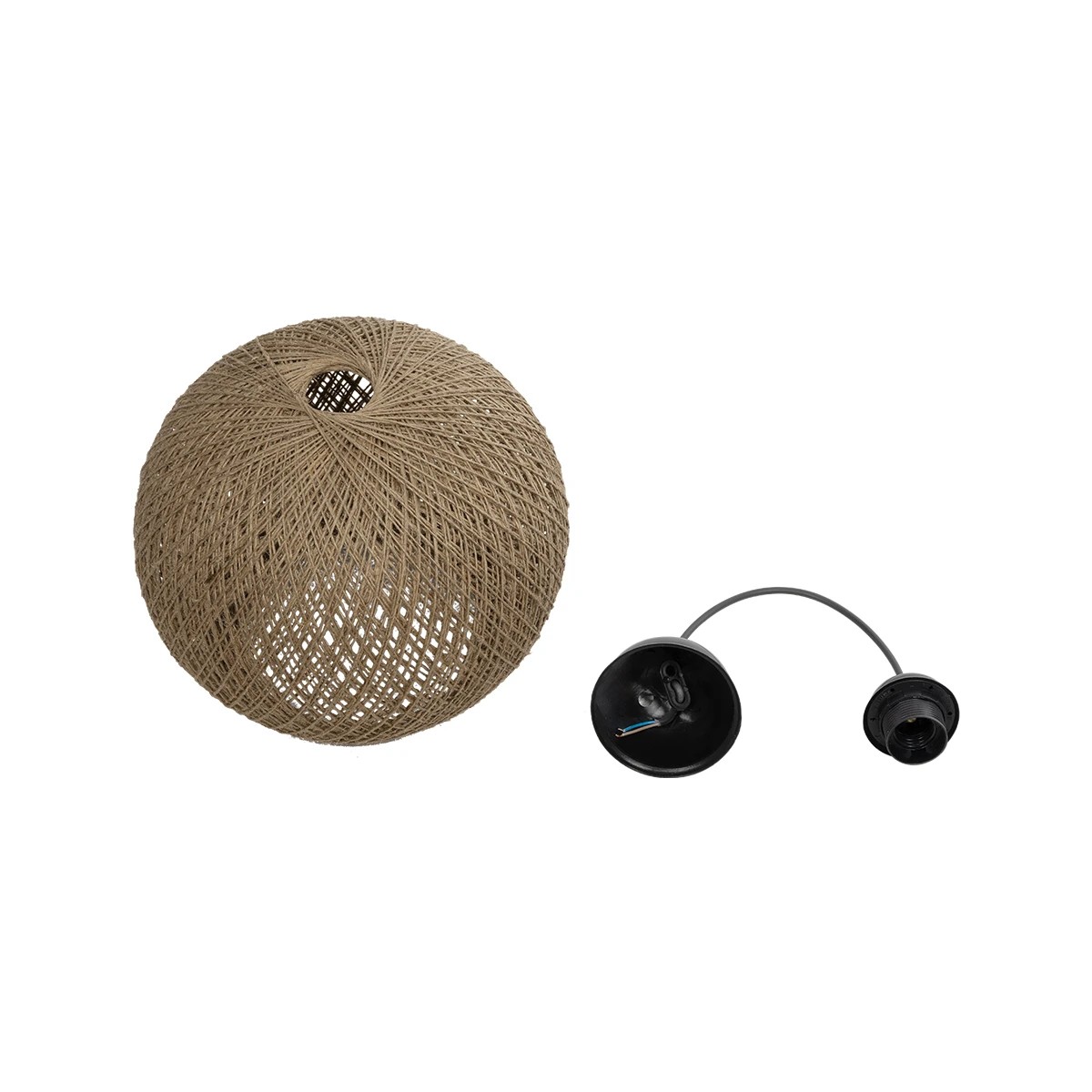 GLOBOSTAR® SOLEI 205-0002 Boho Κρεμαστό Φωτιστικό Οροφής με Ντουί 1 x E27 AC 220-240V IP20 – Μπεζ – M30 x Π30 x Υ26cm