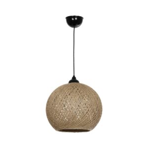 GLOBOSTAR® SOLEI 205-0002 Boho Κρεμαστό Φωτιστικό Οροφής με Ντουί 1 x E27 AC 220-240V IP20 – Μπεζ – M30 x Π30 x Υ26cm