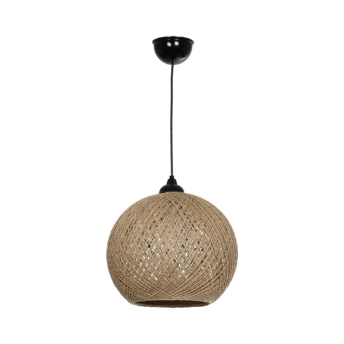 GLOBOSTAR® SOLEI 205-0002 Boho Κρεμαστό Φωτιστικό Οροφής με Ντουί 1 x E27 AC 220-240V IP20 – Μπεζ – M30 x Π30 x Υ26cm