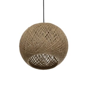 GLOBOSTAR® SOLEI 205-0002 Boho Κρεμαστό Φωτιστικό Οροφής με Ντουί 1 x E27 AC 220-240V IP20 – Μπεζ – M30 x Π30 x Υ26cm