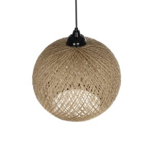 GLOBOSTAR® SOLEI 205-0002 Boho Κρεμαστό Φωτιστικό Οροφής με Ντουί 1 x E27 AC 220-240V IP20 – Μπεζ – M30 x Π30 x Υ26cm