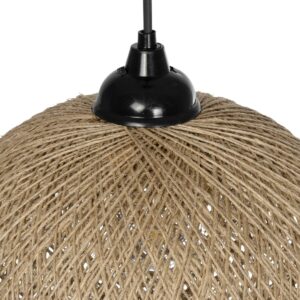 GLOBOSTAR® SOLEI 205-0002 Boho Κρεμαστό Φωτιστικό Οροφής με Ντουί 1 x E27 AC 220-240V IP20 – Μπεζ – M30 x Π30 x Υ26cm